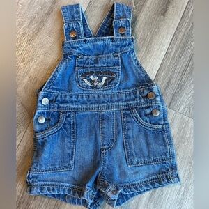 Vintage wrangler short overalls